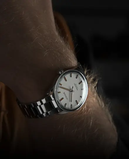 Superjust Chalk White on the wrist